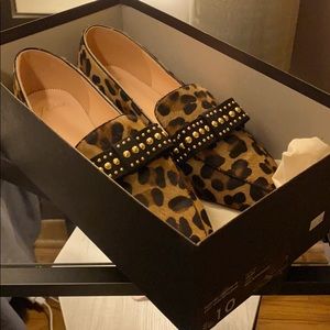 COPY - J Crew PointedLoafers in Calf Hair wStudde…